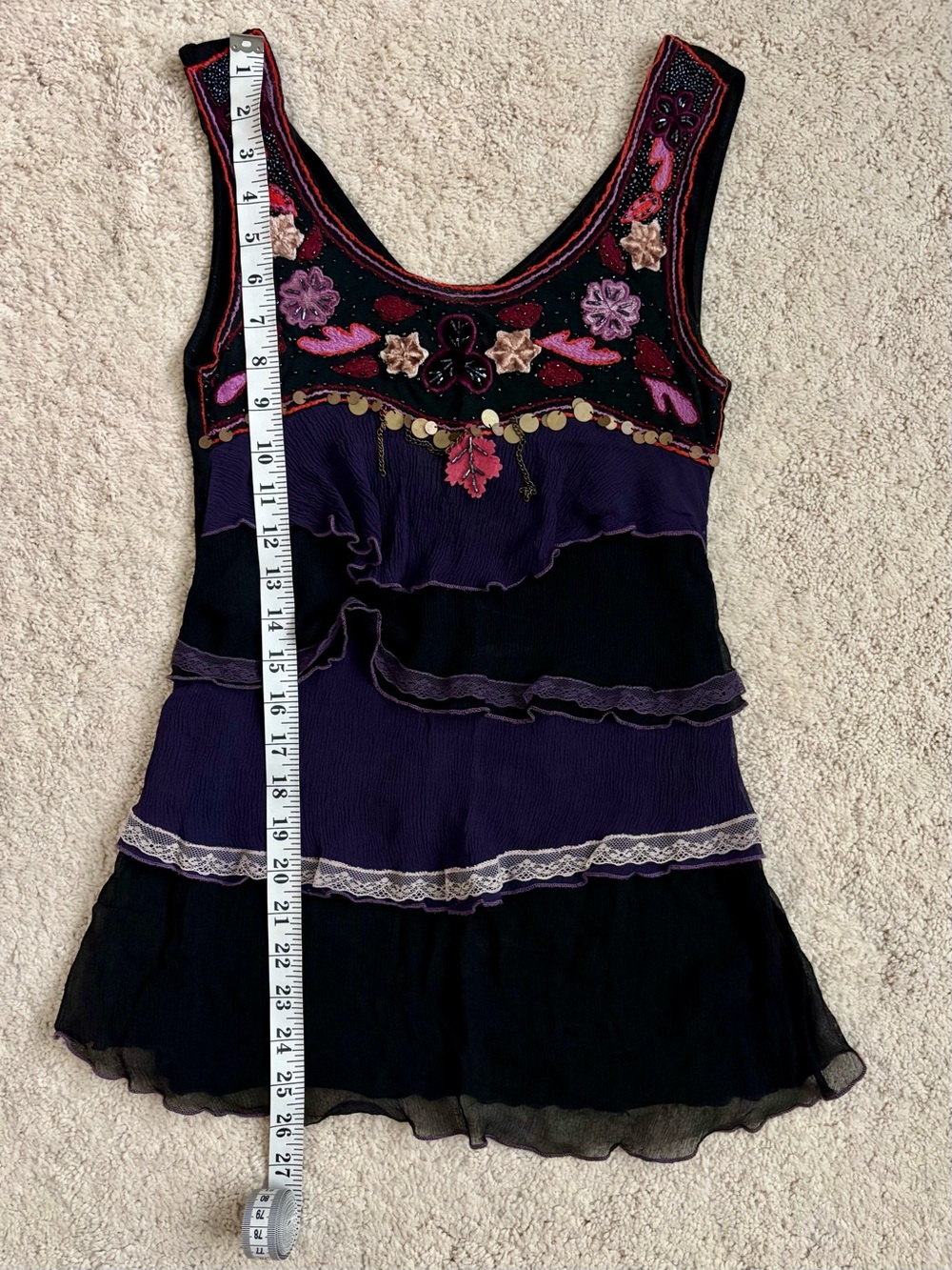 hazel Purple Embellished Layered Tank Top - Picture 7 of 7